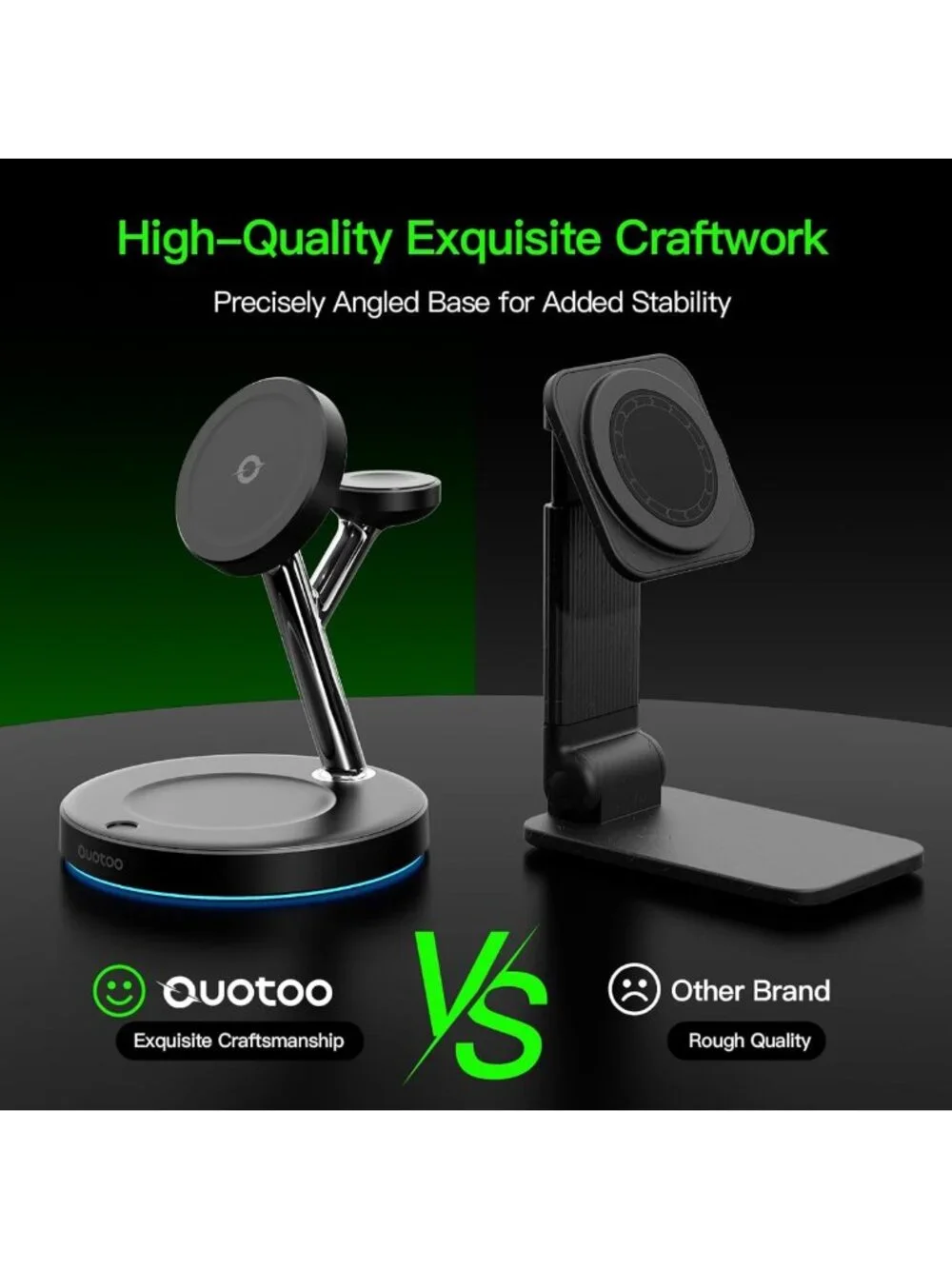 3-in-1 Wireless Charger Stand for iPhone, Apple Watch & AirPods - Fast Charging